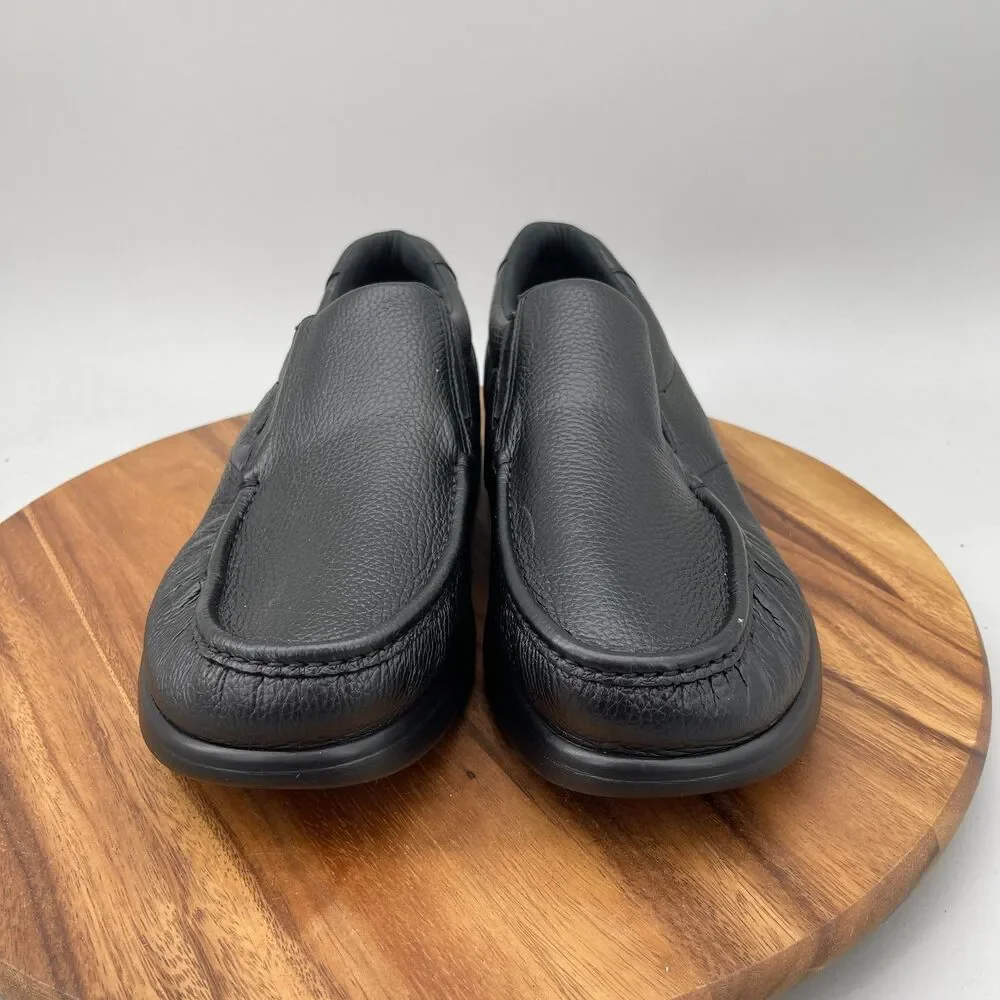SAS Gore Shoes Mens Size 14 WW Black Leather Non Slip Work Loafers Casual